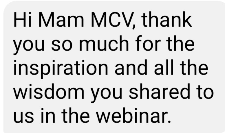 Attendee feedback from an MCV speaking event